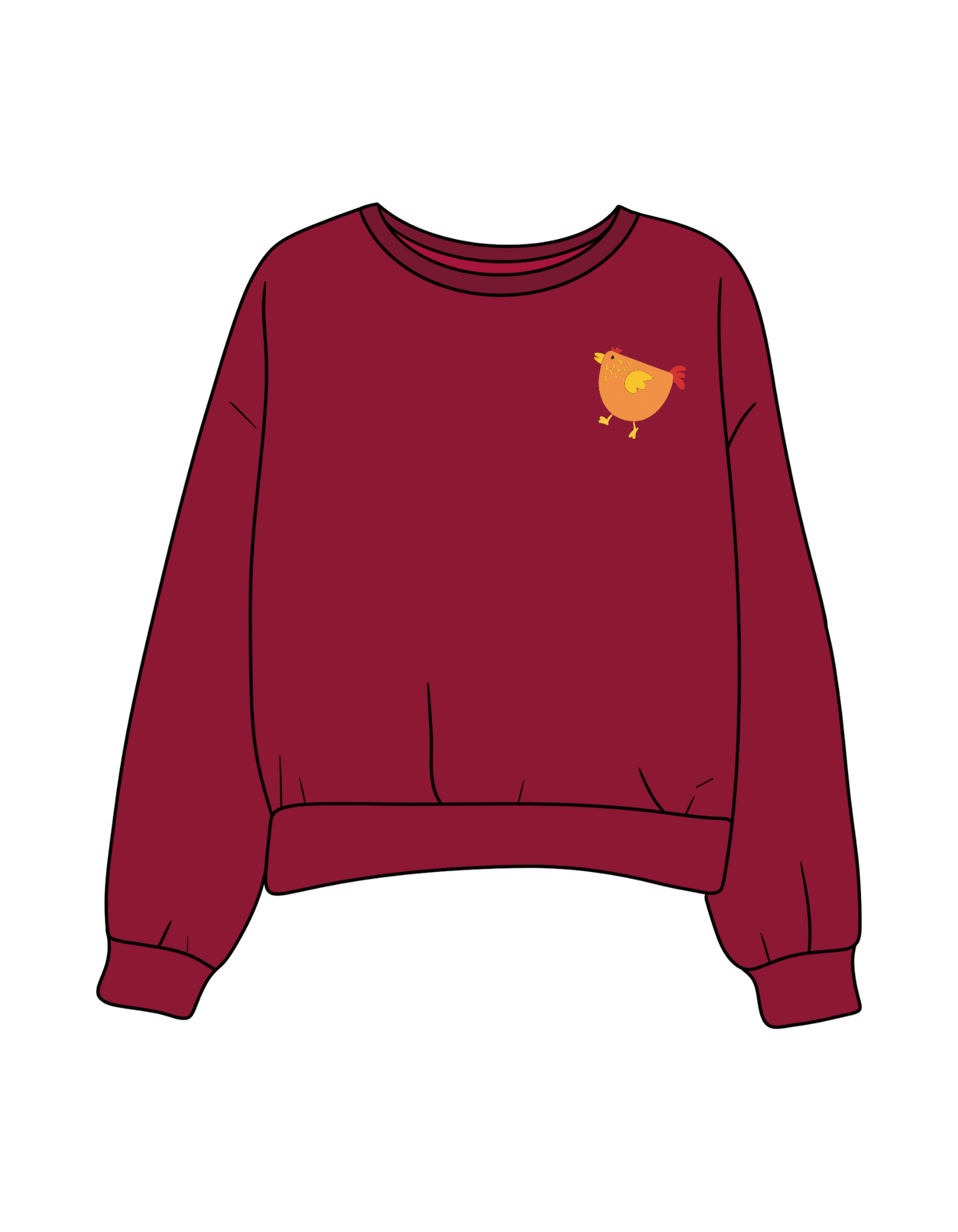 Felpa rossa 2025 senza cappuccio