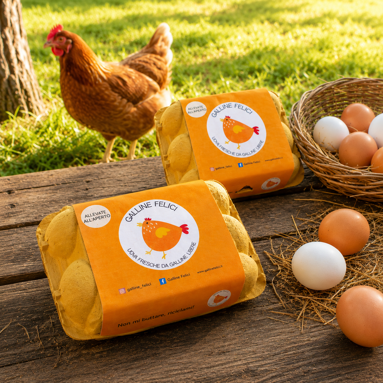 Confezione da sei uova fresche da galline allevate all'aperto